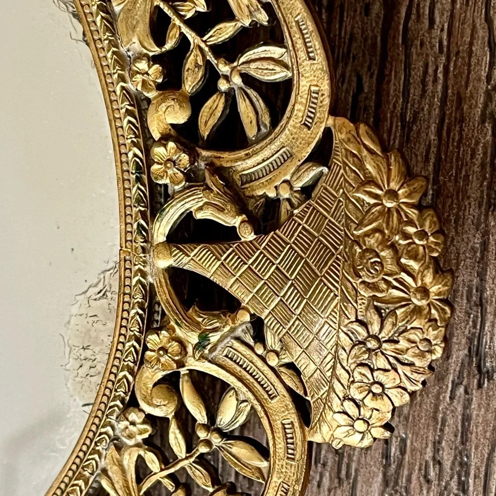 Elegant Gold Oval  Mirror 9/14 inch